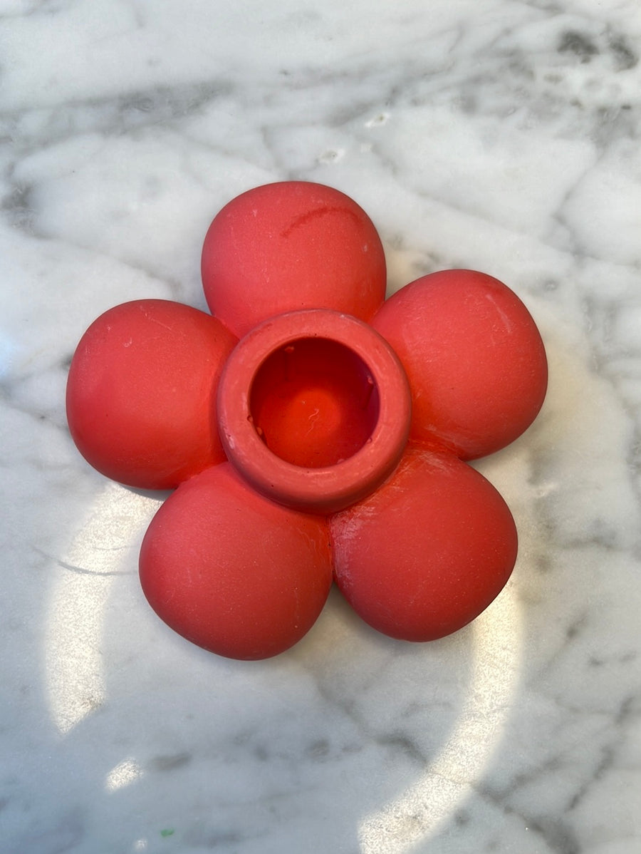 Red Flower Candle Holder