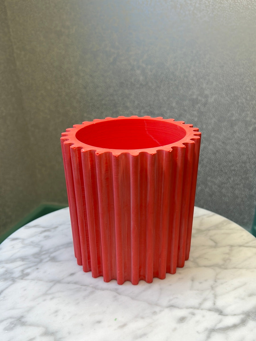 Red Waves Plant Pot