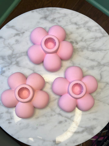 Pink Flower Candle Holders